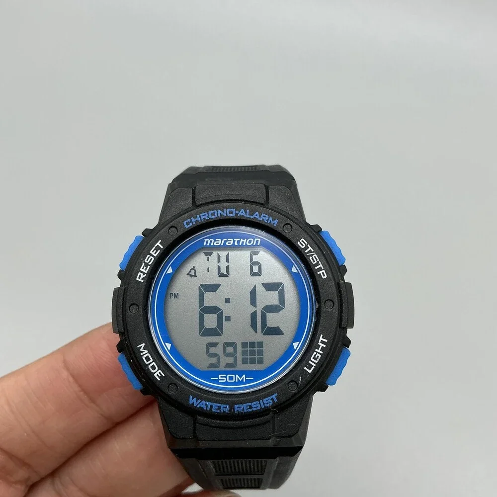 Marathon Mens Watch 38mm Digital Black Resin 50M Alarm Chronograph TW5K84800